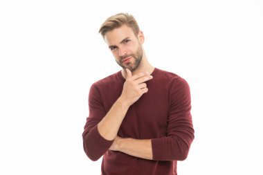 caucasian man isolated on white. caucasian man in studio. caucasian man on background. photo of caucasian man with stubble.