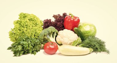 variety of fresh and ripe vegetables isolated on white. veggies.