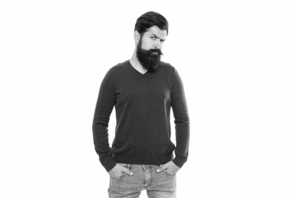 Bearded Man Mature Man Beard Hair Beard Care Hipster Isolated — Stock Photo, Image