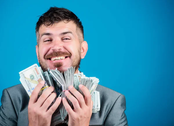 Geld Und Macht Lottogewinn Geschäftsmann Nach Vielem Finanzen Und Kommerz — Stockfoto