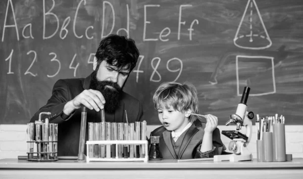 Habilidad Cognitiva Vuelta Escuela Experimento Químico Tubos Prueba Para Niños — Foto de Stock