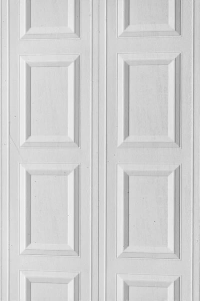 Białe Drzwi Formowanie Całego Wzoru Teksturowane Tło — Zdjęcie stockowe