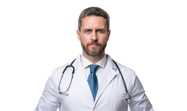Θεραπευτής Στηθοσκόπιο Θεραπευτής Απομονωμένος Στα Λευκά Ιατρός Άνθρωπος — Φωτογραφία Αρχείου