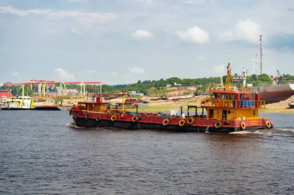 Manaus Brazilië December 2015 Vrachtschip Tanker Bij Aanlegplaats Zeehaven — Stockfoto