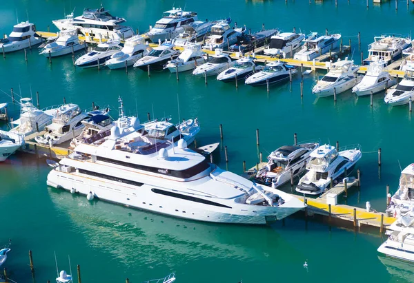 Miami Beach Florida Usa March 2021 Luxury Boats Yacht Harbor — Stockfoto