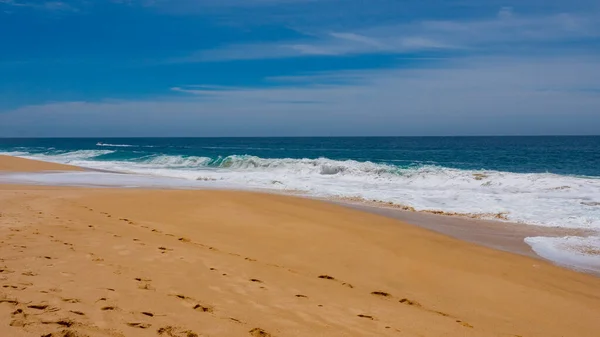 Літній Морський Пейзаж Піском Морем Фото Літнього Морського Пейзажу Літній — стокове фото