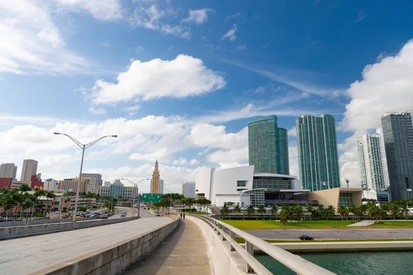 Väg Till Miami Med Avenyn Väg Till Miami Destination Väg — Stockfoto