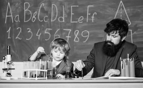Laboratório Química Para Professores Rapazes Estudar Química Biologia Exemplo Pessoal — Fotografia de Stock