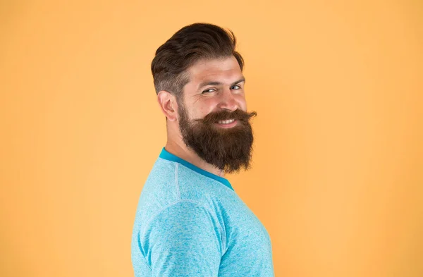 Виведіть Волосся Наступний Рівень Щасливий Хіпстер Довгою Бородою Стильним Волоссям — стокове фото