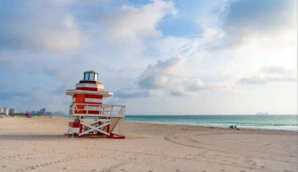 Salvavidas Playa Miami Verano Espacio Para Copiar Salvavidas Las Vacaciones — Foto de Stock