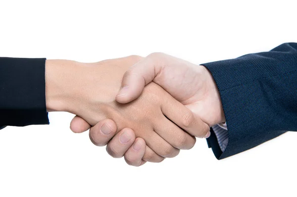 Primo Piano Dell Accordo Partenariato Negoziato Isolato Sfondo Bianco Accordo — Foto Stock