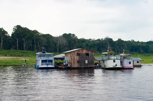 Manaus Brazylia Grudnia 2015 Port Portowy Łodzią Wyprawę — Zdjęcie stockowe