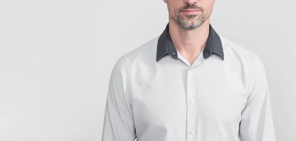 Зрелый Босс Офисной Рубашке Очках — стоковое фото