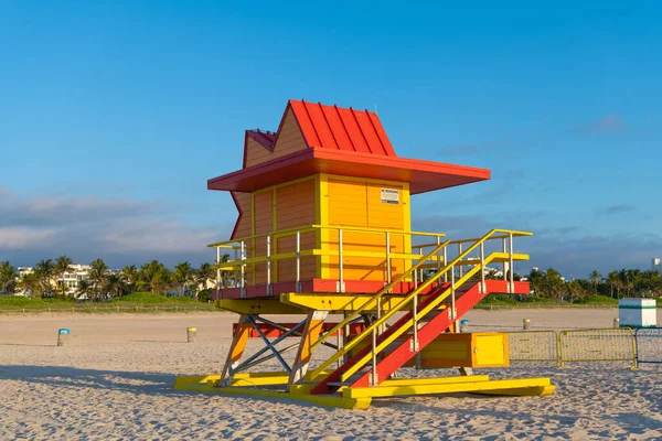 Orangefarbener Bademeister Strand Von Miami Rettungsschwimmer Strand Von Miami Sommer — Stockfoto