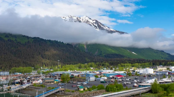 Seward Alaska Usa Aprile 2019 Baia Paesaggio Natura Con Montagna — Foto Stock