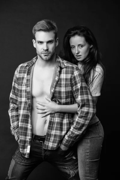 Togetherness Concept Romantic Relationship Fashion Beauty Sexy Couple Love Black — Stock fotografie