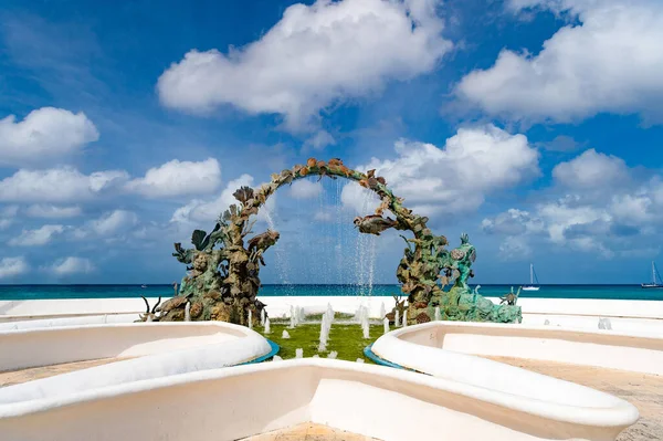 Cozumel Fountain Monument Coral Reef Cozumel Fountain Monument Diving Cozumel — Stock Photo, Image