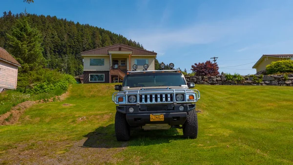 Wrangell Alaska Usa Maj 2019 Hummer Jeep Bil Framifrån — Stockfoto