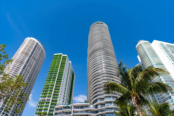 Mrakodrap Architektura Venkovní Perspektivě Architektura Mrakodrapů Miami Fotografie Budovy Mrakodrapu — Stock fotografie