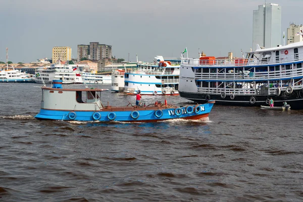 Manaus Brasil Diciembre 2015 Paseos Barco Puerto Verano — Foto de Stock