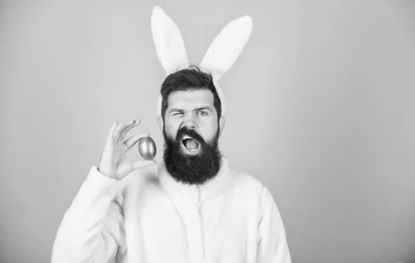 Пасхальный Кролик Забавный Кролик Бородой Усами Присоединяйся Веселюсь Улыбающийся Бородатый — стоковое фото