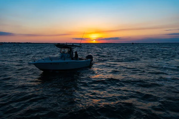 Jachtowe Zdjęcie Horyzontu Morskiego Zachodzie Słońca Horyzont Krajobrazu Morskiego Zachodzie — Zdjęcie stockowe