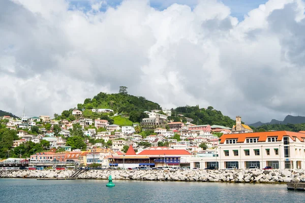 George Grenada Novembre 2015 Baia Portuale Con Paesaggio Urbano Costiero — Foto Stock