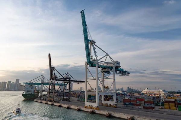 Miami Florida Usa Mars 2016 Last Port Transport Med Containrar — Stockfoto
