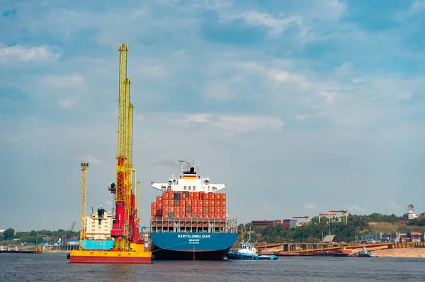 Manaus Brasilien Dezember 2015 Maersk Bartolomeu Dias Frachtschiff Hafen Kopierraum — Stockfoto