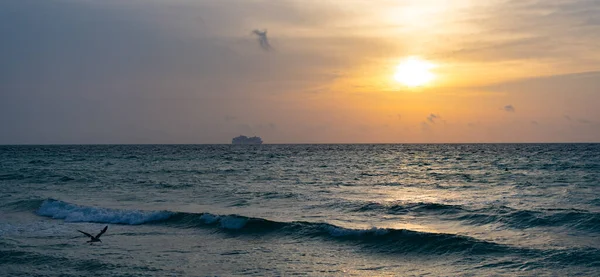 Панорамный Горизонт Восходе Солнца Фото Морского Горизонта Восходе Солнца Морской — стоковое фото
