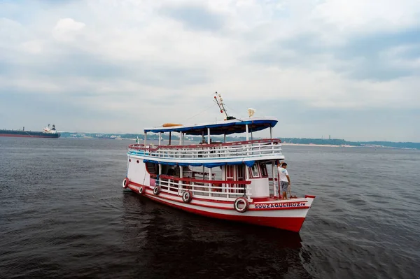 Manaus Brazil December 2015 Περιπολικό Πλοίο Στην Αποβάθρα — Φωτογραφία Αρχείου