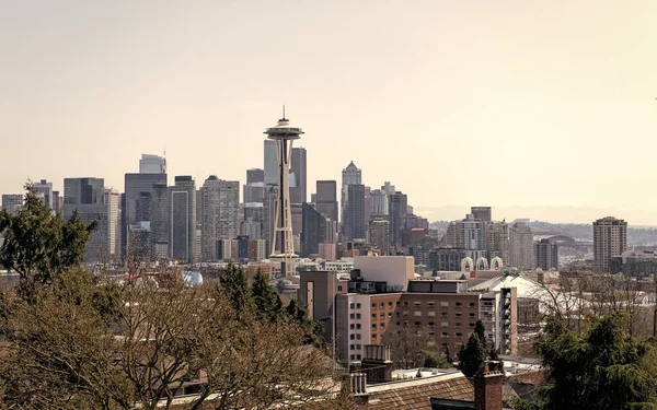Seattle Washington Abd Nisan 2021 Seattle Skyline Gökdelen Binaları Ünlü — Stok fotoğraf