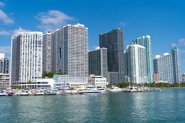 Майами Флорида Апреля 2021 Года Городской Пейзаж Небоскребами Центре Города — стоковое фото