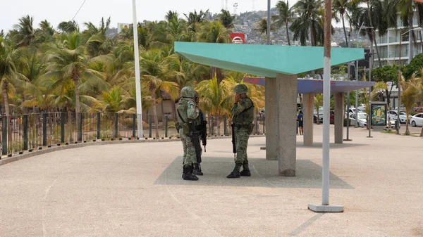 墨西哥阿卡普尔科 2019年5月12日 陆军士兵军官 — 图库照片