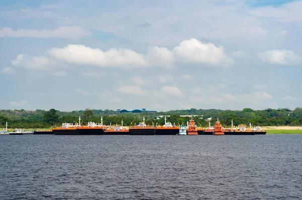 Manaus Brazil December 2015 Λιμάνι Λιμάνι Βάρκες — Φωτογραφία Αρχείου