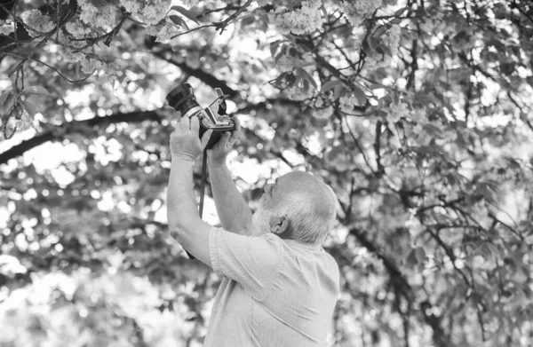 Become Photographer Education Elderly Grandfather Hobby Images Tell Story Power — Fotografia de Stock