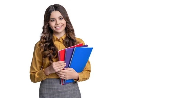 School Student Girl Isolated White Copy Space School Student Girl — Stock Photo, Image