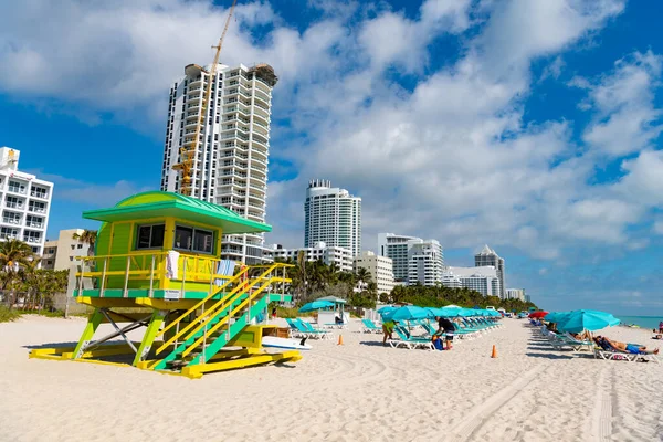 Miami Florida Verenigde Staten Maart 2021 Badmeester Station Miami Beach — Stockfoto