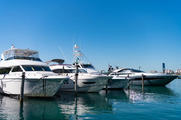 Luxus Seeboote Legen Yachthafen South Beach Usa — Stockfoto