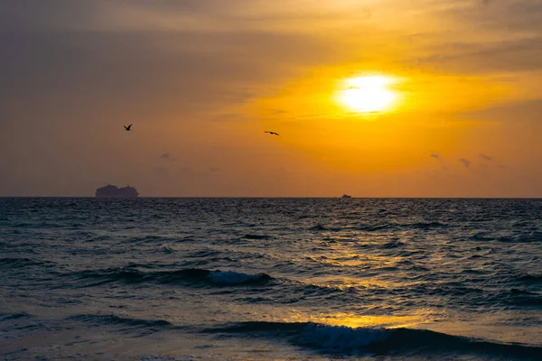 Изумительный Морской Горизонт Восходе Солнца Фото Морского Горизонта Восходе Солнца — стоковое фото