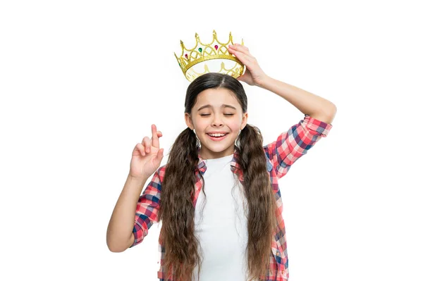 Foto Von Wunsch Teenager Mädchen Prinzessinnenkrone Teenager Mädchen Krone Isoliert — Stockfoto