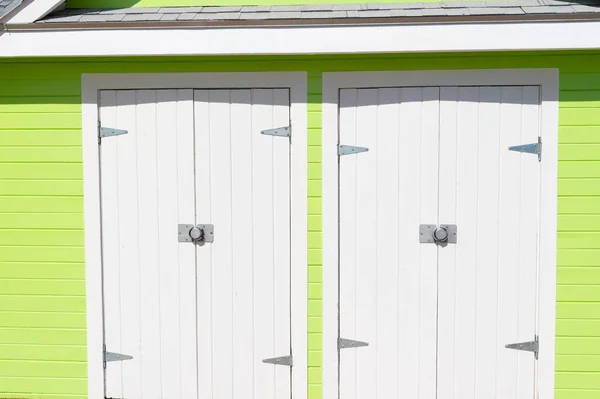 Tür Eingang Der Grünen Hütte Tür Eingang Des Schaufensters Türeintritt — Stockfoto