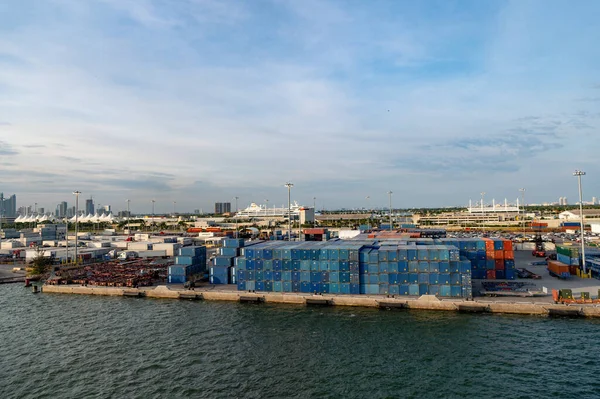 Miami Florida Usa March 2016 Cargo Port Shipment Containers Storage — Stock Photo, Image