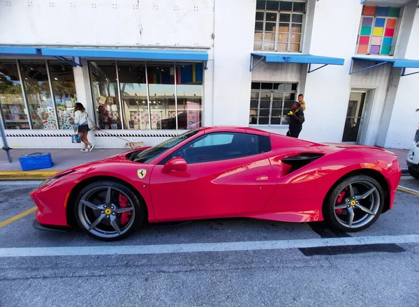 Los Angeles Califórnia Eua Março 2021 Ferrari Vermelho Tributo Luxo — Fotografia de Stock