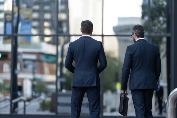 Business Men Coworker Standing Back View Copy Space Business Men — Stock Photo, Image
