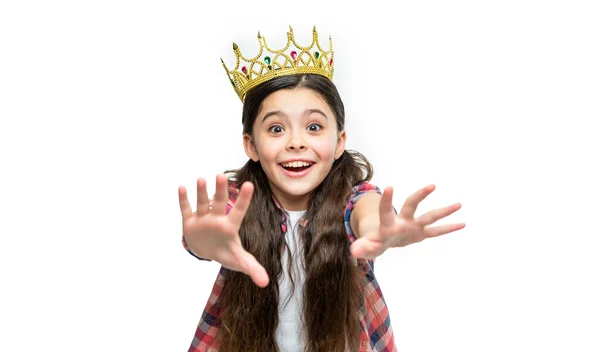 Дівчина Підліток Королева Фоні Вибірковий Фокус Фото Дівчини Підлітка Королеви — стокове фото