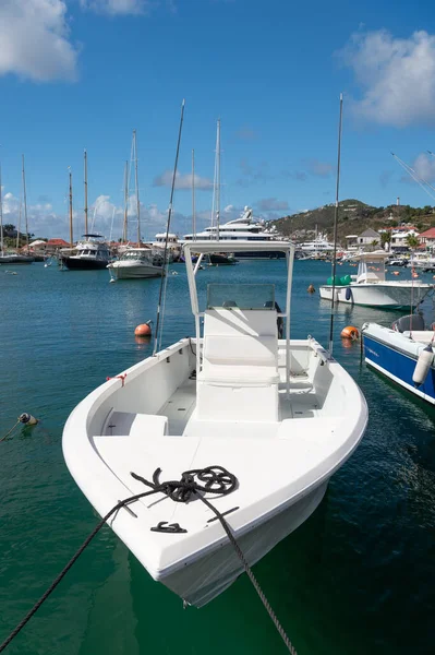 Barts French West Indies January 2016 Yacht Docked Summer Port — Stock Photo, Image