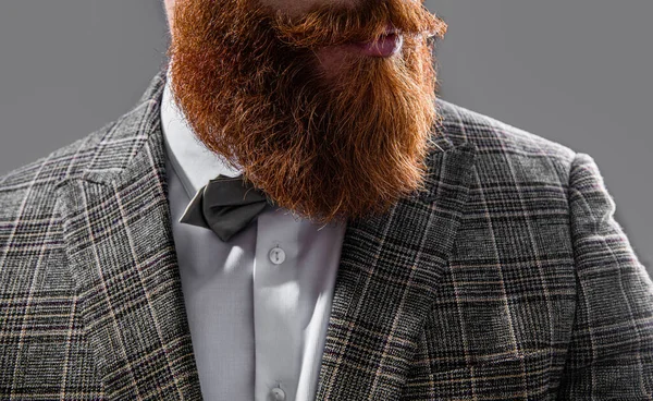 Обрізаний Вид Бородатого Чоловіка Бородою Мисі Крупним Планом Фото Бородатого — стокове фото