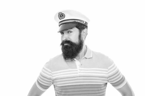 Bearded Captain Looking Askance Bearded Man Portrait Bearded Man Wearing — 스톡 사진