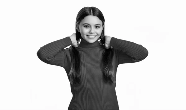 Φωτογραφία Πορτρέτο Του Χαρούμενου Έφηβος Κορίτσι Καστανά Μαλλιά Πορτραίτο Έφηβης — Φωτογραφία Αρχείου